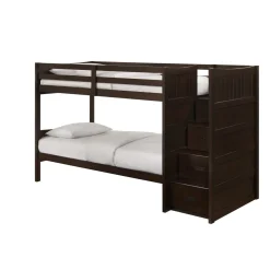 Mor Furniture Kids Beds & Bunk Beds|Sami Bunk Bed W/ Storage Steps In Espresso, Twin/Twin, Right Facing