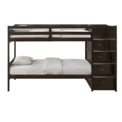 Mor Furniture Kids Beds & Bunk Beds|Sami Bunk Bed W/ Storage Steps In Espresso, Twin/Twin, Right Facing