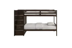 Mor Furniture Kids Beds & Bunk Beds|Sami Bunk Bed W/ Storage Steps In Espresso, Twin/Twin, Right Facing