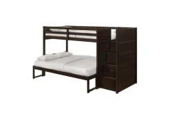 Mor Furniture Kids Beds & Bunk Beds|Sami Bunk Bed W/ Storage Steps In Espresso, Twin/Twin, Right Facing