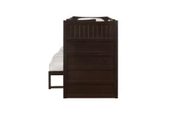 Mor Furniture Kids Beds & Bunk Beds|Sami Bunk Bed W/ Storage Steps In Espresso, Twin/Twin, Right Facing