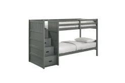 Mor Furniture Kids Beds & Bunk Beds|Sami Bunk Bed W/ Storage Steps In Espresso, Twin/Twin, Right Facing