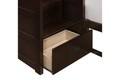 Mor Furniture Kids Beds & Bunk Beds|Sami Bunk Bed W/ Storage Steps In Espresso, Twin/Twin, Right Facing