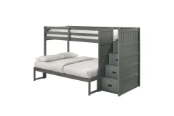Mor Furniture Kids Beds & Bunk Beds|Sami Bunk Bed W/ Storage Steps In Espresso, Twin/Twin, Right Facing