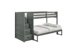 Mor Furniture Kids Beds & Bunk Beds|Sami Bunk Bed W/ Storage Steps In Espresso, Twin/Twin, Right Facing