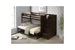 Mor Furniture Kids Beds & Bunk Beds|Sami Bunk Bed W/ Storage Steps In Espresso, Twin/Twin, Right Facing