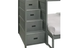 Mor Furniture Kids Beds & Bunk Beds|Sami Bunk Bed W/ Storage Steps In Espresso, Twin/Twin, Right Facing