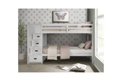 Mor Furniture Kids Beds & Bunk Beds|Sami Bunk Bed W/ Storage Steps In Espresso, Twin/Twin, Right Facing