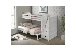Mor Furniture Kids Beds & Bunk Beds|Sami Bunk Bed W/ Storage Steps In Espresso, Twin/Twin, Right Facing