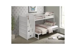 Mor Furniture Kids Beds & Bunk Beds|Sami Bunk Bed W/ Storage Steps In Espresso, Twin/Twin, Right Facing
