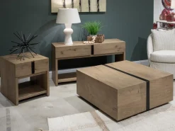 Mor Furniture Sofa & End Tables|Sawyer Rectangle Sofa Table In Rustic Caramel