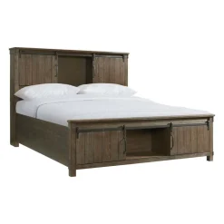 Mor Furniture Bedroom Sets|Scott Storage Bed, Dresser, Mirror & Nightstand In Walnut, Queen