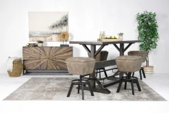 Mor Furniture Seating For 4|Dining Room Sets|Sequoia Bar Height Dining Table & 4 Stools In Espresso
