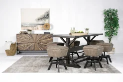 Mor Furniture Seating For 6|Counter Height Dining Sets|Sequoia Counter Height Dining Table & 6 Stools In Espresso