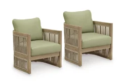 Mor Furniture Outdoor Lounge Chairs|Serena Shores Outdoor Lounge Chair In Beige/Green, Set Of 2