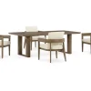 Mor Furniture Outdoor Dining Sets|Serene Bay Outdoor Dining Table & 4 Arm Chairs In Dark Brown