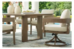 Mor Furniture Outdoor Dining Sets|Serene Bay Outdoor Dining Table & 4 Arm Chairs In Dark Brown