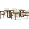 Mor Furniture Outdoor Dining Sets|Serene Bay Outdoor Dining Table & 6 Arm Chairs In Dark Brown