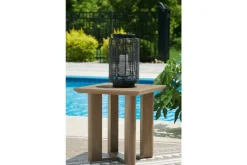Mor Furniture Outdoor Accent Tables|Serene Bay Outdoor End Table In Dark Brown