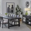 Mor Furniture Seating For 4|Dining Room Sets|Shelby Trestle Dining Table & 4 Wood Back Chairs In Coffee Bean