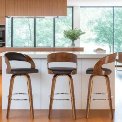 Mor Furniture Counter Height Stools|Barstools|Shelly Counter Height Swivel Stool In Black & Gray