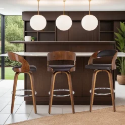 Mor Furniture Barstools|Shelly Swivel Barstool In Black & Gray