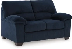 Mor Furniture Living Room Sets|Simple Joy Sofa & Loveseat In Navy