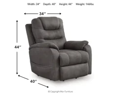 Mor Furniture Recliners|Lift Chairs|Snowfield 2 Power Lift Chair In Gunmetal