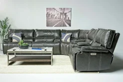 Mor Furniture Reclining Sectionals|Sectionals|Sofia 3 Piece 3 Power Sectional In Brown Leather