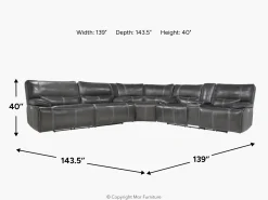 Mor Furniture Reclining Sectionals|Sectionals|Sofia 3 Piece 3 Power Sectional In Brown Leather