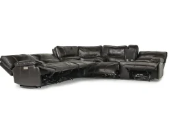 Mor Furniture Reclining Sectionals|Sectionals|Sofia 3 Piece 3 Power Sectional In Brown Leather