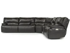 Mor Furniture Reclining Sectionals|Sectionals|Sofia 3 Piece 3 Power Sectional In Brown Leather