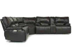 Mor Furniture Reclining Sectionals|Sectionals|Sofia 3 Piece 3 Power Sectional In Brown Leather