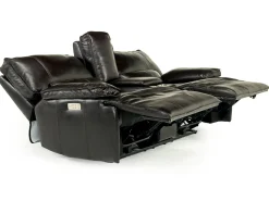 Mor Furniture Reclining Loveseats|Loveseats|Sofia 3 Power Console Loveseat In Brown Leather