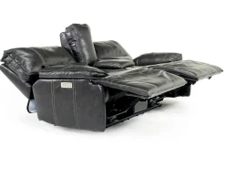 Mor Furniture Reclining Loveseats|Loveseats|Sofia 3 Power Console Loveseat In Brown Leather