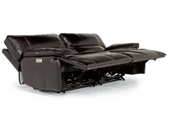 Mor Furniture Reclining Sofas|Sofas|Sofia 3 Power Sofa In Brown Leather
