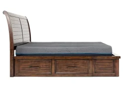Mor Furniture Beds|Sonora Sleigh Bed W/ Storage In Brown, Queen