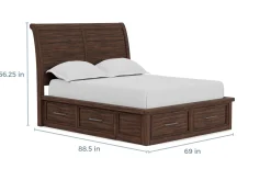Mor Furniture Beds|Sonora Sleigh Bed W/ Storage In Brown, Queen