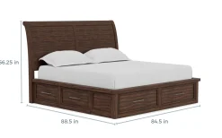 Mor Furniture Beds|Sonora Sleigh Bed W/ Storage In Brown, Queen
