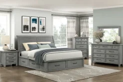 Mor Furniture Bedroom Sets|Sonora Sleigh Bed W/ Storage, Dresser, Mirror & Nightstand In Brown, Queen