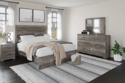 Mor Furniture Beds|Stelsie Panel Bed In Gray, Full