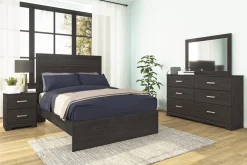 Mor Furniture Beds|Stelsie Panel Bed In Gray, Full