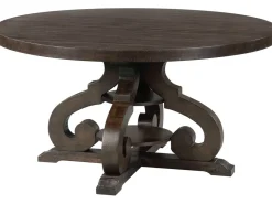 Mor Furniture Seating For 4|Round Dining Sets|Stone Round Dining Table & 4 Chairs In , Upholstered Slat White
