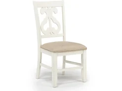 Mor Furniture Seating For 4|Round Dining Sets|Stone Round Dining Table & 4 Chairs In , Upholstered Slat White