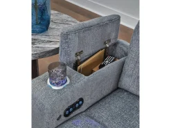 Mor Furniture Reclining Loveseats|Loveseats|Studio Cave 2 Power Console Loveseat In Steel