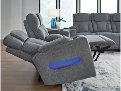 Mor Furniture Reclining Loveseats|Loveseats|Studio Cave 2 Power Console Loveseat In Steel