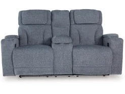 Mor Furniture Reclining Loveseats|Loveseats|Studio Cave 2 Power Console Loveseat In Steel