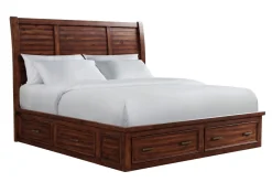 Mor Furniture Bedroom Sets|Sullivan Panel Bed W/ Storage, Dresser, Mirror & Nightstand In Drift Gray, Queen