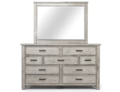 Mor Furniture Bedroom Sets|Sullivan Panel Bed W/ Storage, Dresser, Mirror & Nightstand In Drift Gray, Queen