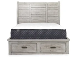Mor Furniture Bedroom Sets|Sullivan Panel Bed W/ Storage, Dresser, Mirror & Nightstand In Drift Gray, Queen
